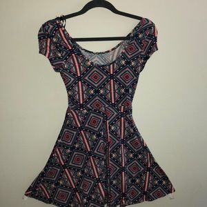 geometric patterned skater dress